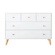 Commode 5 Tiroirs Austin - Blanc/ Naturel-Dadada Baby-DDD-43131-CLÉMENT