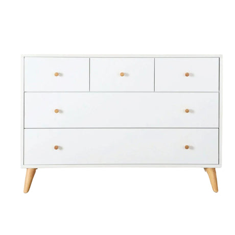 Commode 5 Tiroirs Austin - Blanc/ Naturel-Dadada Baby-DDD-43131-CLÉMENT
