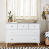 Commode 5 Tiroirs Austin - Blanc/ Naturel-Dadada Baby-DDD-43131-CLÉMENT