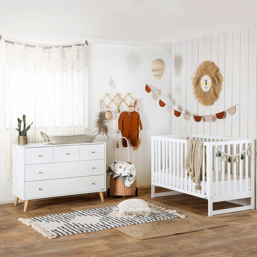 Commode 5 Tiroirs Austin - Blanc/ Naturel-Dadada Baby-DDD-43131-CLÉMENT