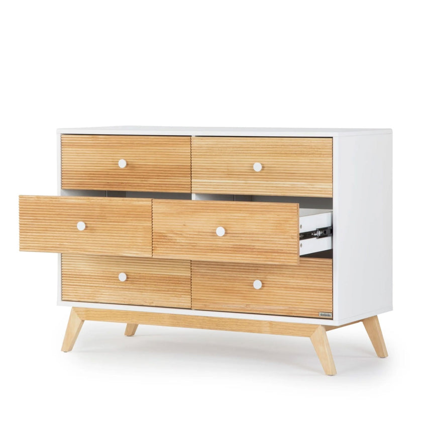Commode 6 tiroirs Merry - Blanc/Naturel-Dadada Baby-DDD-409231-CLÉMENT