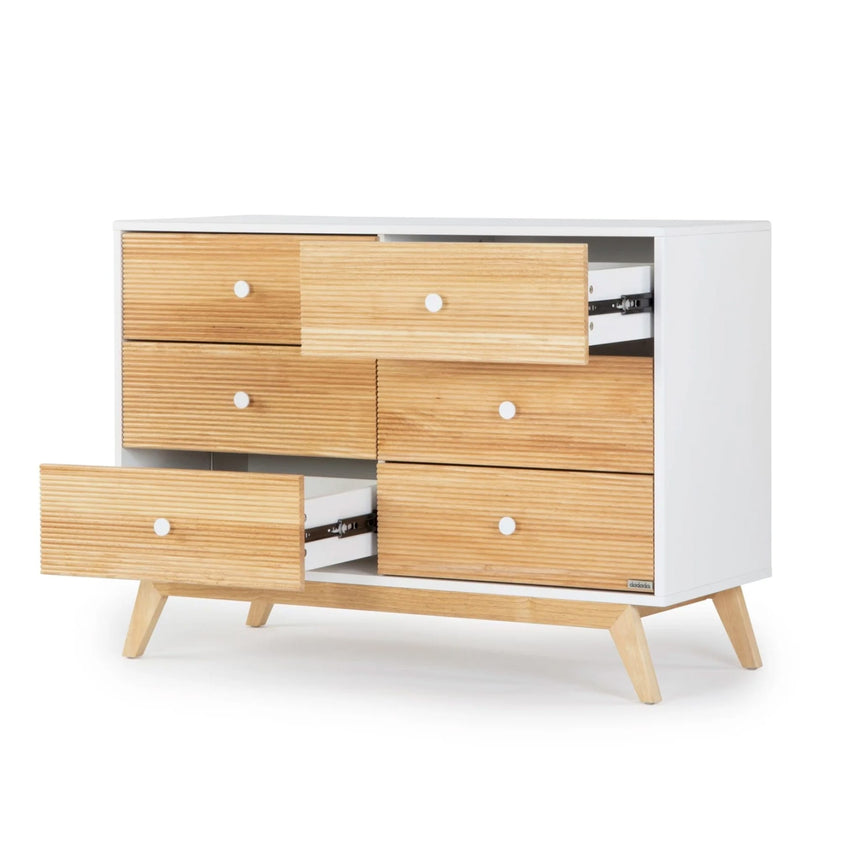 Commode 6 tiroirs Merry - Blanc/Naturel-Dadada Baby-DDD-409231-CLÉMENT