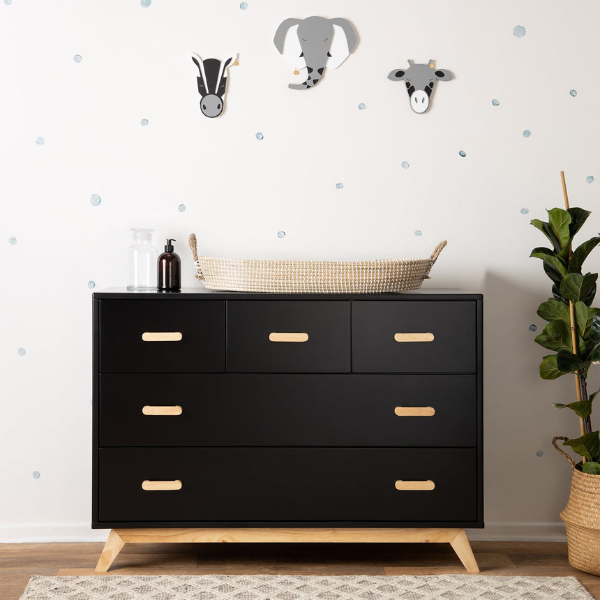 Commode 5 tiroirs Soho - Noir / Naturel-Dadada Baby-DDD-413251-CLÉMENT