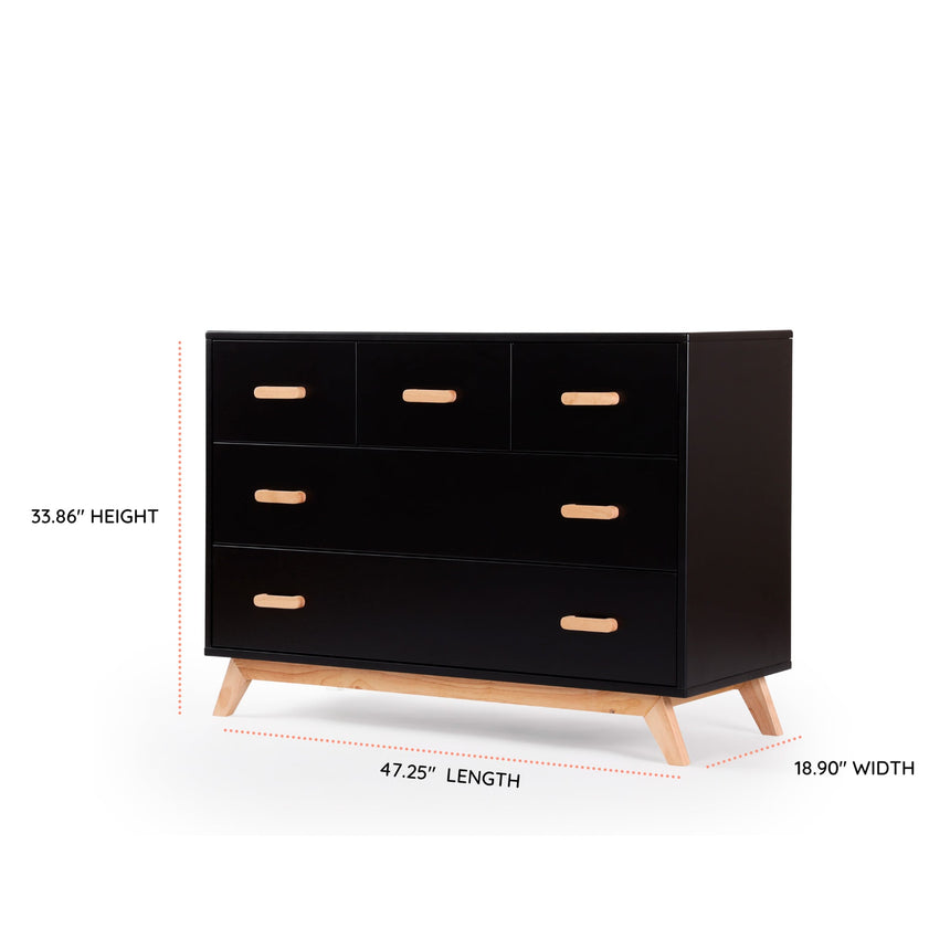 Commode 5 tiroirs Soho - Noir / Naturel-Dadada Baby-DDD-413251-CLÉMENT