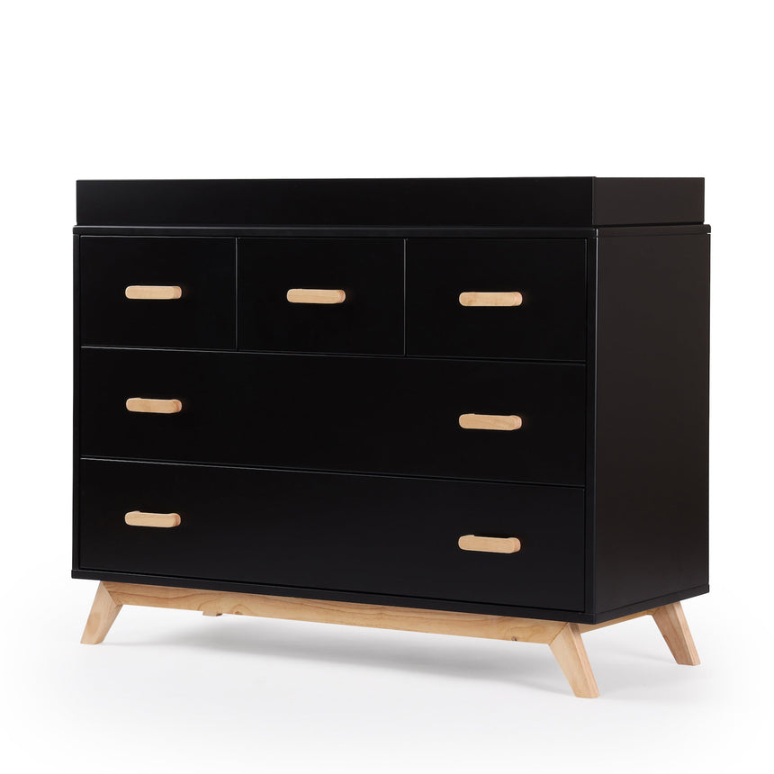 Commode 5 tiroirs Soho - Noir / Naturel-Dadada Baby-DDD-413251-CLÉMENT