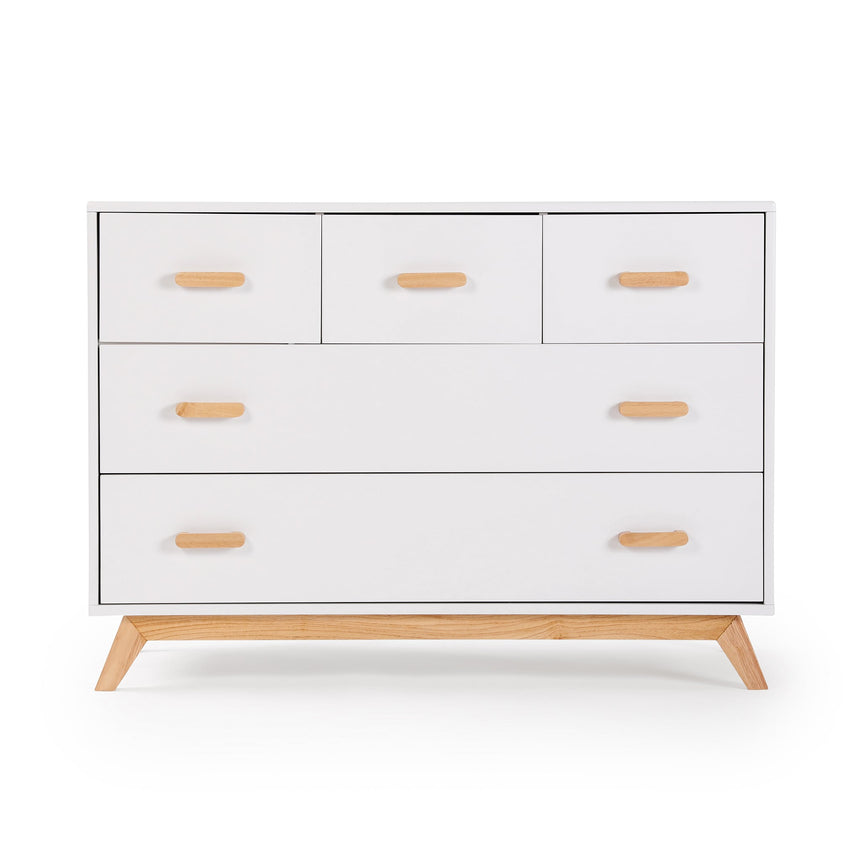 Commode 5 tiroirs Soho - Blanc / Naturel-Dadada Baby-DDD-413231-CLÉMENT