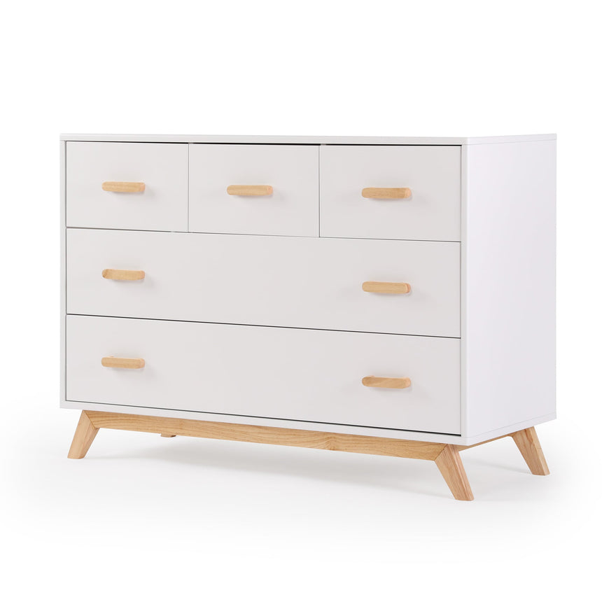 Commode 5 tiroirs Soho - Blanc / Naturel-Dadada Baby-DDD-413231-CLÉMENT