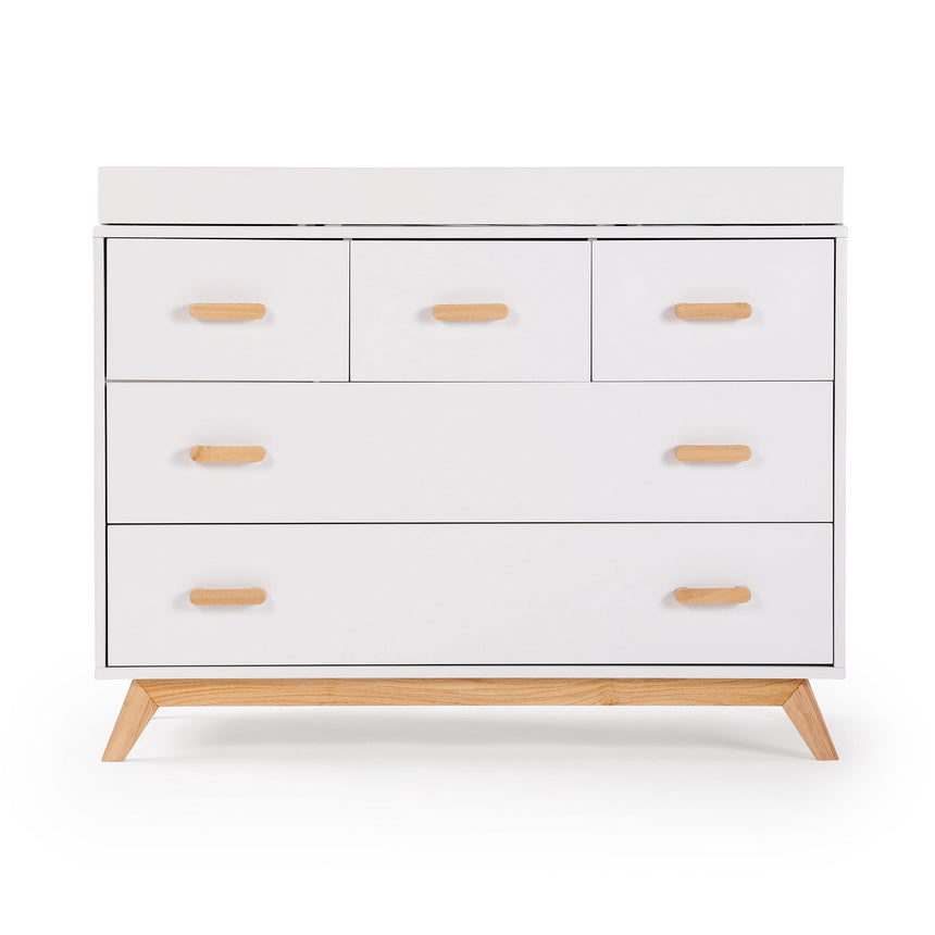 Commode 5 tiroirs Soho - Blanc / Naturel-Dadada Baby-DDD-413231-CLÉMENT