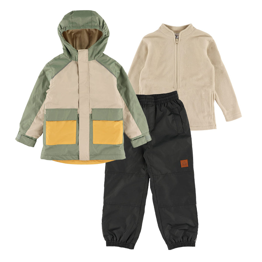 Ensemble Extérieur 3-en-1 Colorblock 2-6ans-Deer Mountain-Vert-2-DE2-26SLJ13J05G2-CLÉMENT