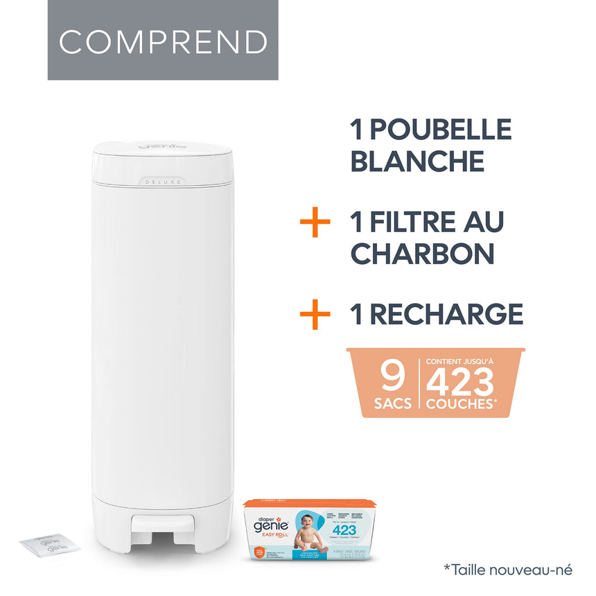 Poubelle À Couches Deluxe Blanche-Diaper Genie-DIG-I000877-CLÉMENT