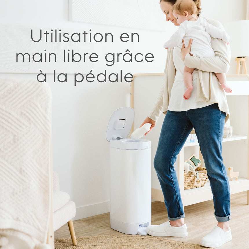 Poubelle À Couches Deluxe Blanche-Diaper Genie-DIG-I000877-CLÉMENT