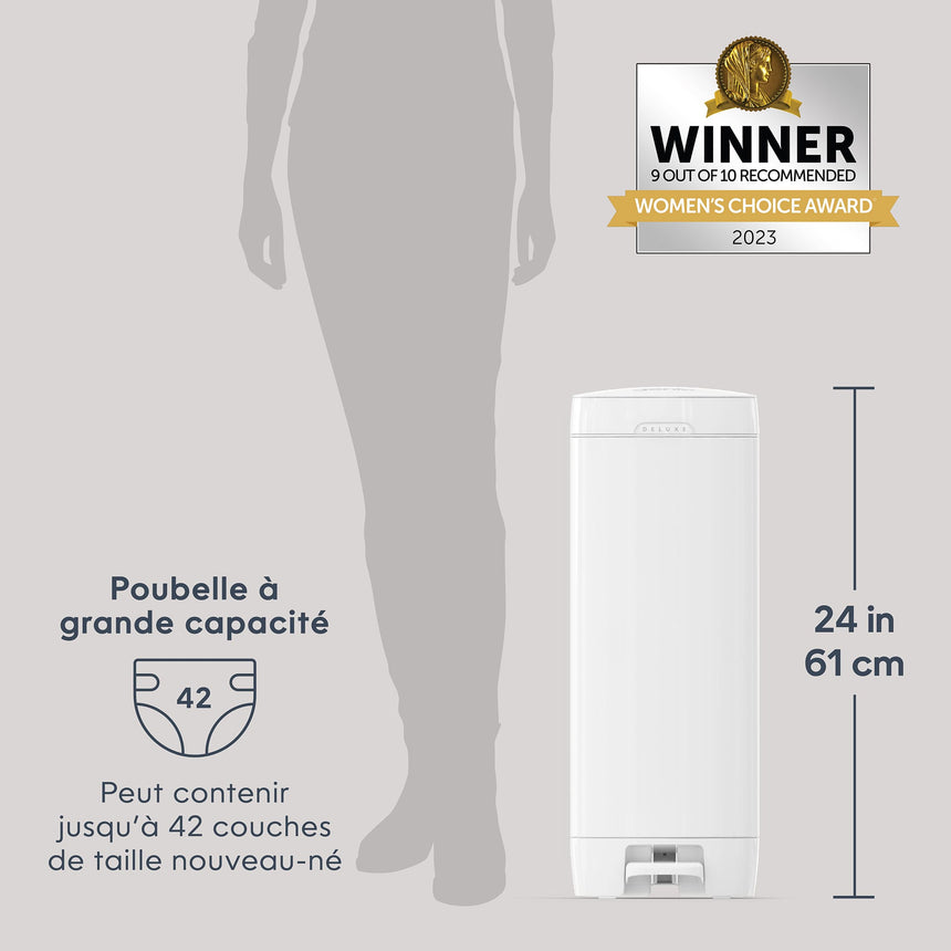 Poubelle À Couches Deluxe Blanche-Diaper Genie-DIG-I000877-CLÉMENT
