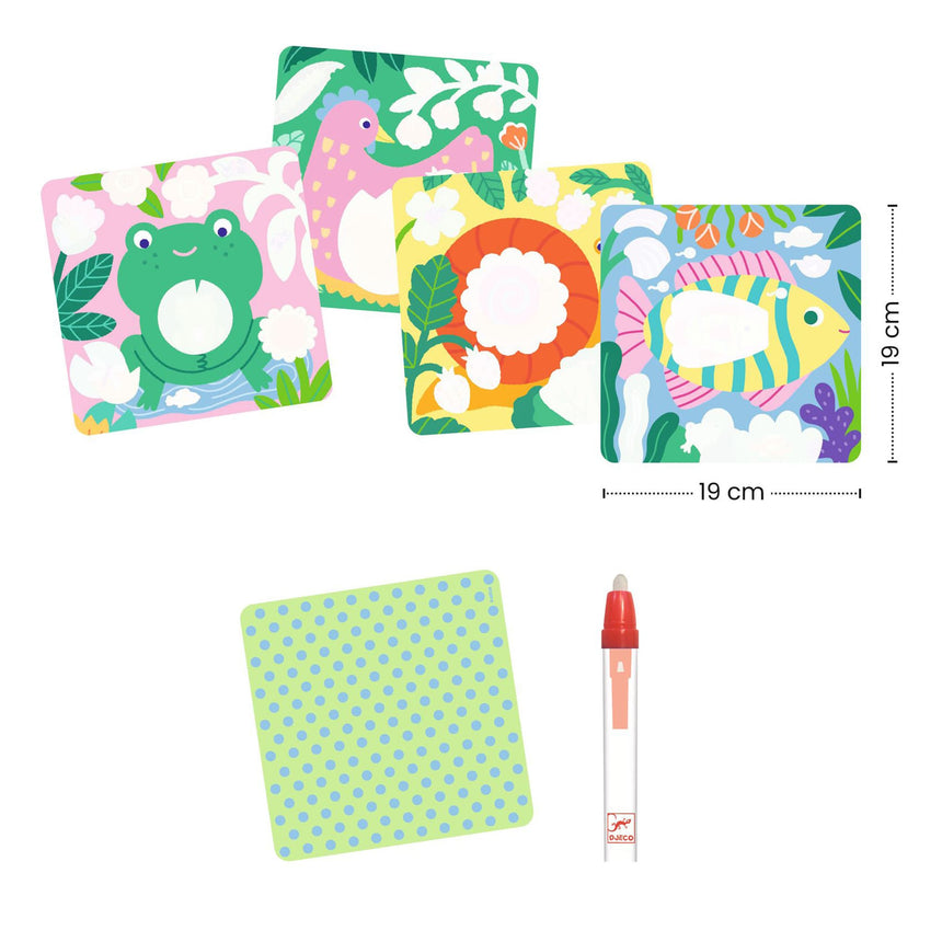 Coloriages Magiques - Coucou Caché Maman-Bébé du Jardin-Djeco-DJE-DJ00953-CLÉMENT