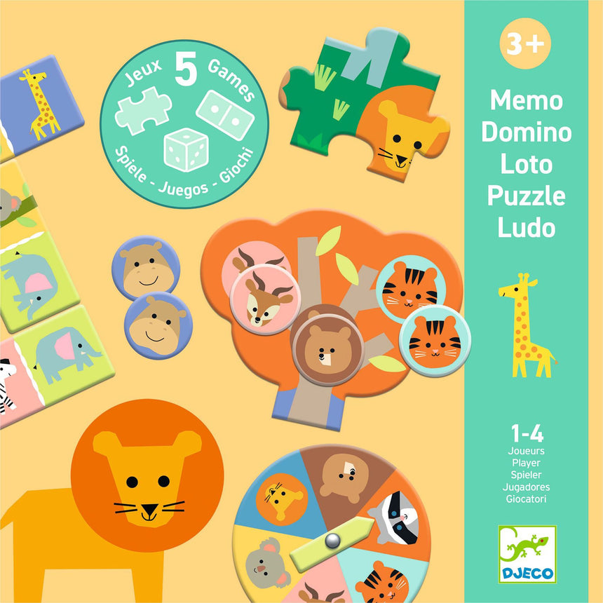 5 jeux - Animaux De La Savane-Djeco-DJE-DJ08276-CLÉMENT