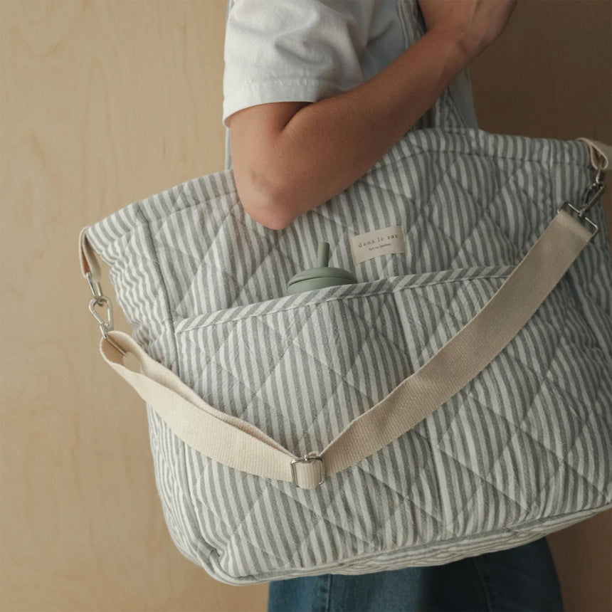 Sac À Couches - Rayé Sauge-Dans Le Sac-DLS-DIAPBAGSTRSA-CLÉMENT
