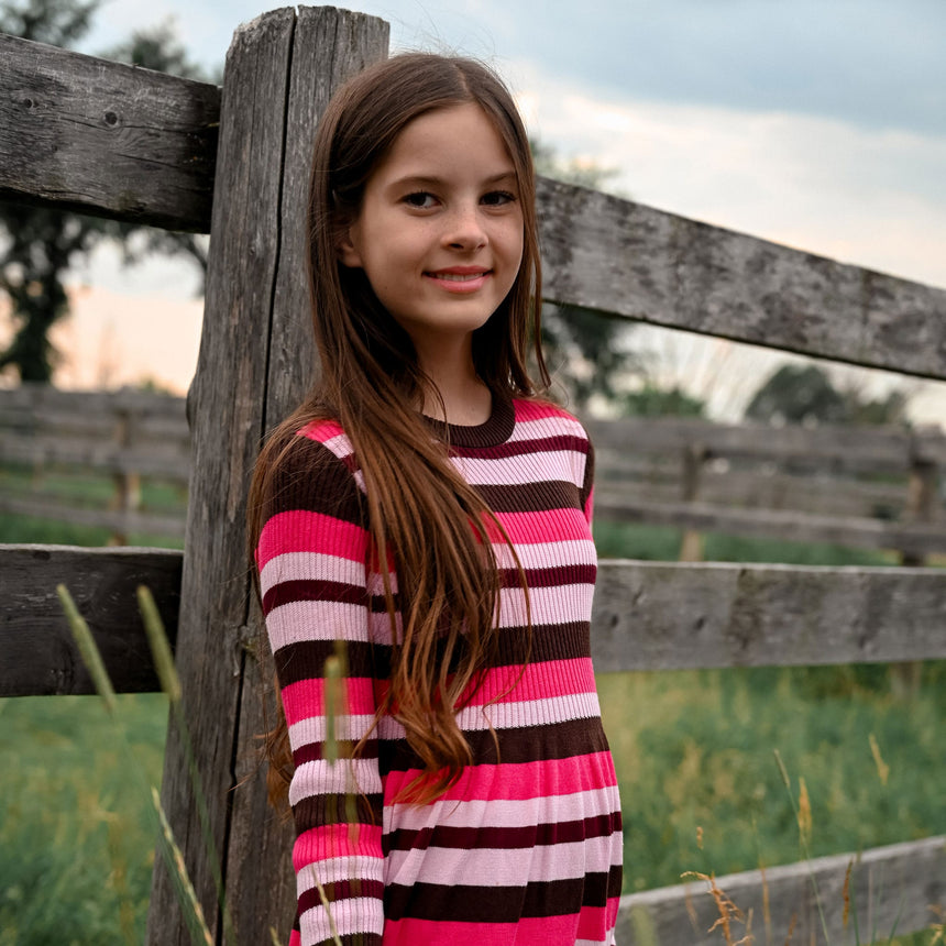 Robe Rayée Blush & Boucle 7-14ans-Look-LOK-2263492C-CLÉMENT