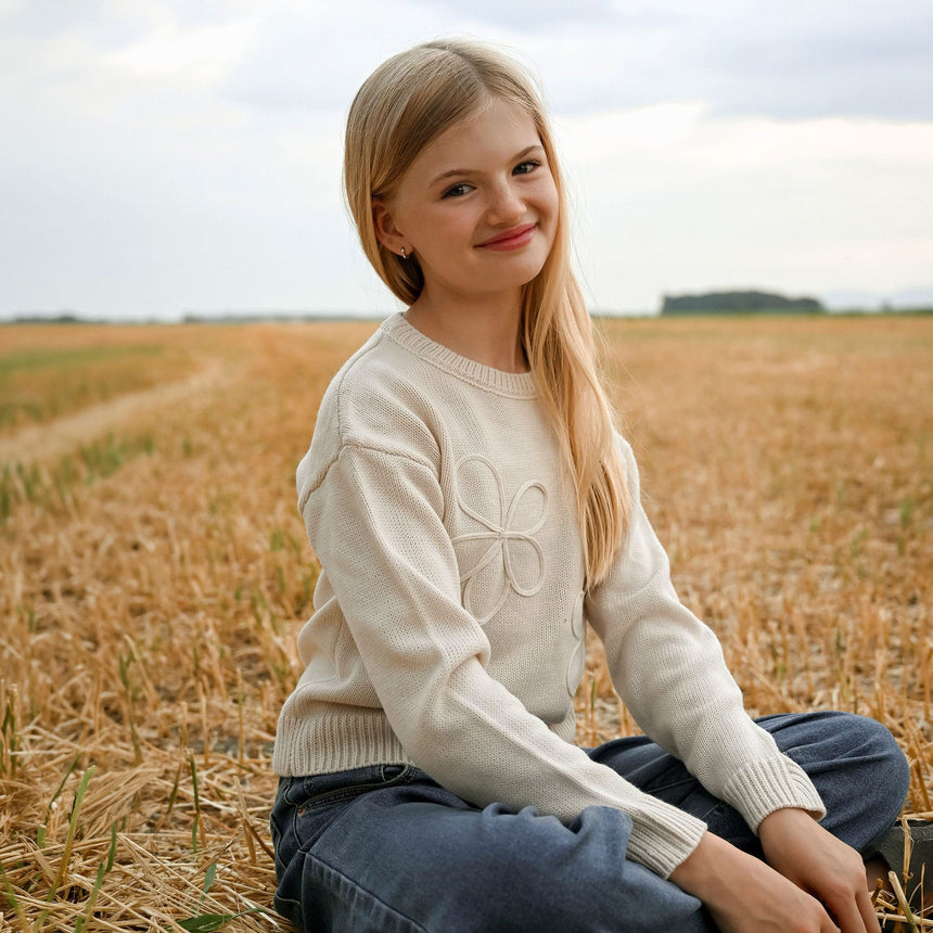 Pull Fleurs Blush & Boucle 7-14ans-Look-LOK-2263505C-IVO-CLÉMENT