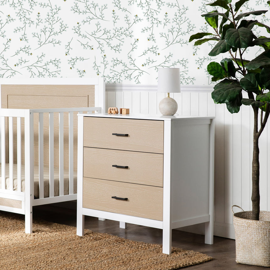 Commode 3 Tiroirs Radley - Blanc et Bois Côtier-Carter's-DVI-F23223WCWD-CLÉMENT