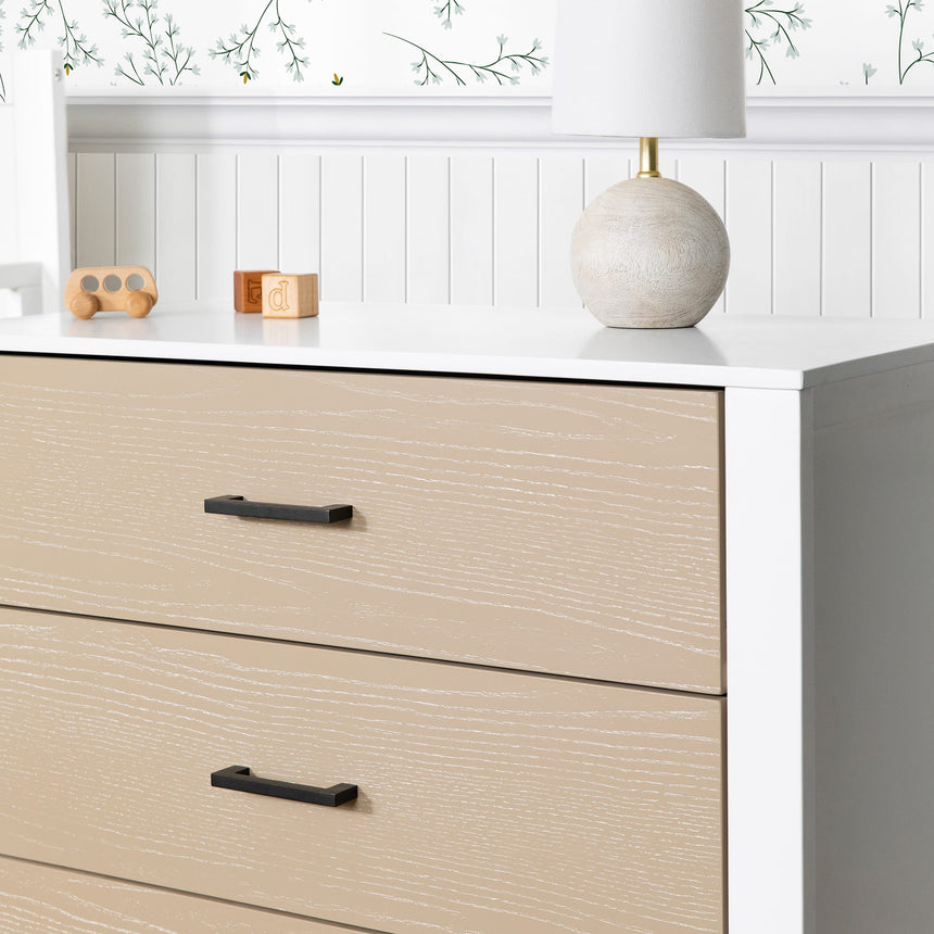 Commode 3 Tiroirs Radley - Blanc et Bois Côtier-Carter's-DVI-F23223WCWD-CLÉMENT