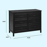 Commode Charlie 6 tiroirs - Ébène-DaVinci-DVI-M12826E-CLÉMENT