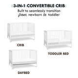 Couchette Convertible 3-en-1 Birdie - Blanc-DaVinci-DVI-M25101W-CLÉMENT