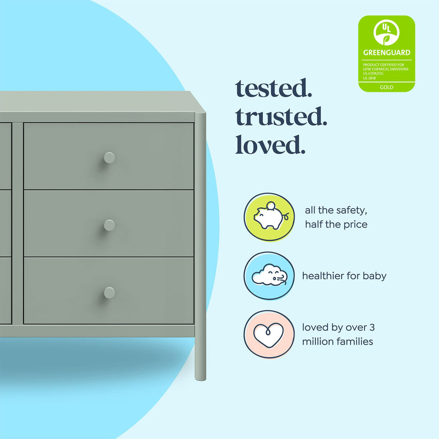 Commode 6 Tiroirs Birdie - Sauge-DaVinci-DVI-M25126LS-CLÉMENT