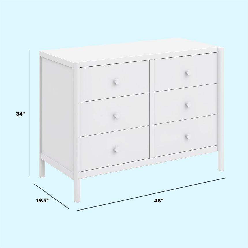 Commode 6 Tiroirs Birdie - Blanc-DaVinci-DVI-M25126W-CLÉMENT