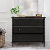 Commode 3 Tiroirs Jenny Lind Spindle - Ébène-DaVinci-DVI-M7323E-CLÉMENT