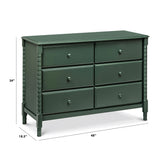 Commode 6 Tiroirs Jenny Lind Spindle - Vert-DaVinci-DVI-M7326FRGR-CLÉMENT