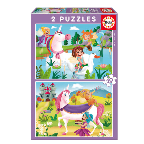 Casse-tête 20 Morceaux (2) - Licorne / Fée-Educa-EDC-32118064-CLÉMENT