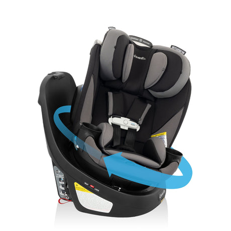 Siège d’auto rotatif 2-en-1 Gold Revolve360 Slim avec SensorSafe - Noir Obsidian-Evenflo-EVO-CS260112450C-CLÉMENT