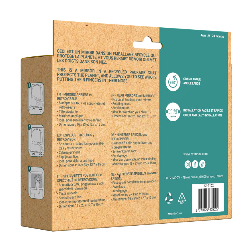 Surveillance Pack - Rétroviseur + Miroir siège auto-Ezimoov-EZI-EZ-1102-CLÉMENT