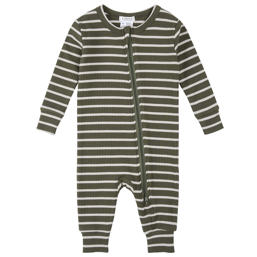 Pyjama Rayé Bleuets 0-12mois-Firsts par Petit Lem-Olive-0 m-FIT-26FGL30Q01-CLÉMENT