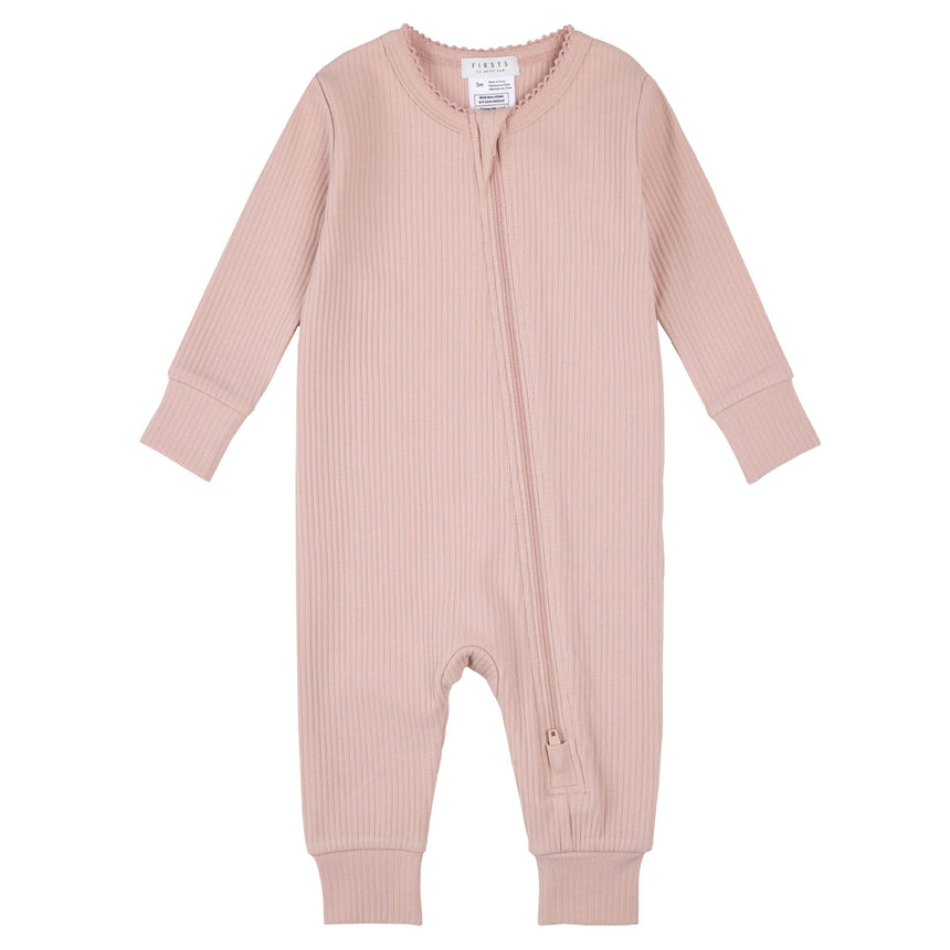 Pyjama Côtelé Chevaux 0-12mois-Firsts par Petit Lem-Rose-0 m-FIT-26FGL31Q05-CLÉMENT