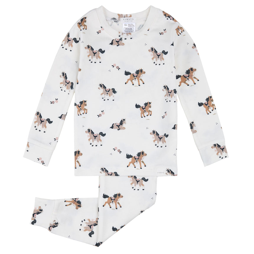Pyjama Deux Pièces Chevaux 12-24mois-Firsts par Petit Lem-Ivoire-12 m-FIT-26FGL31Q06-CLÉMENT