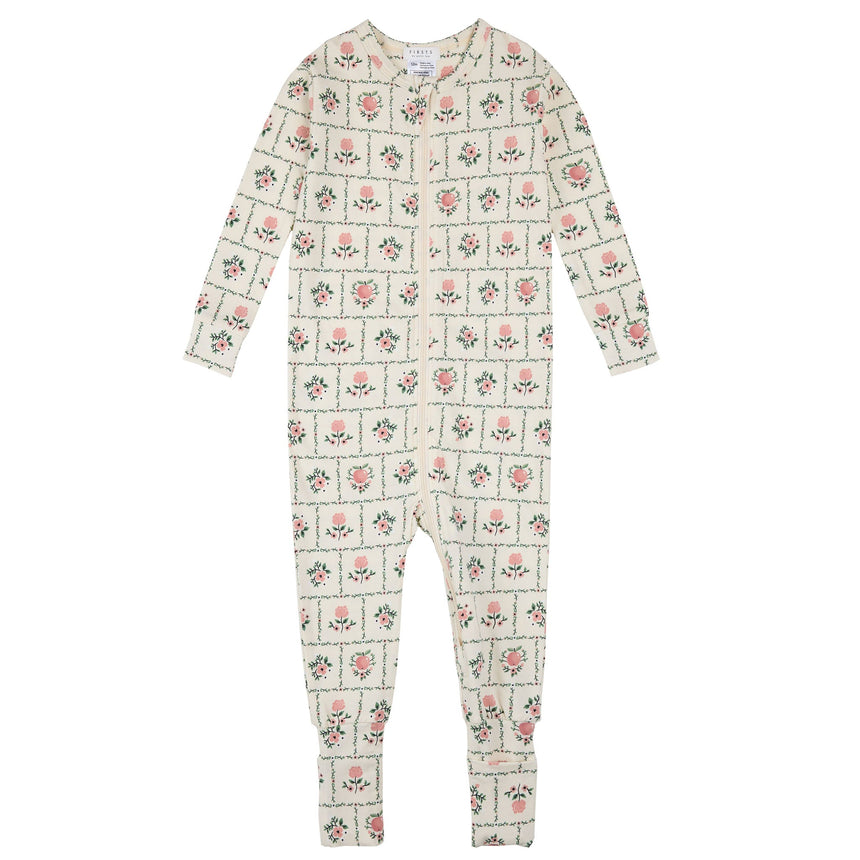 Pyjama Fleurs Pommes 12-24mois-Firsts par Petit Lem-Beige-12 m-FIT-26FGL33Q09-CLÉMENT