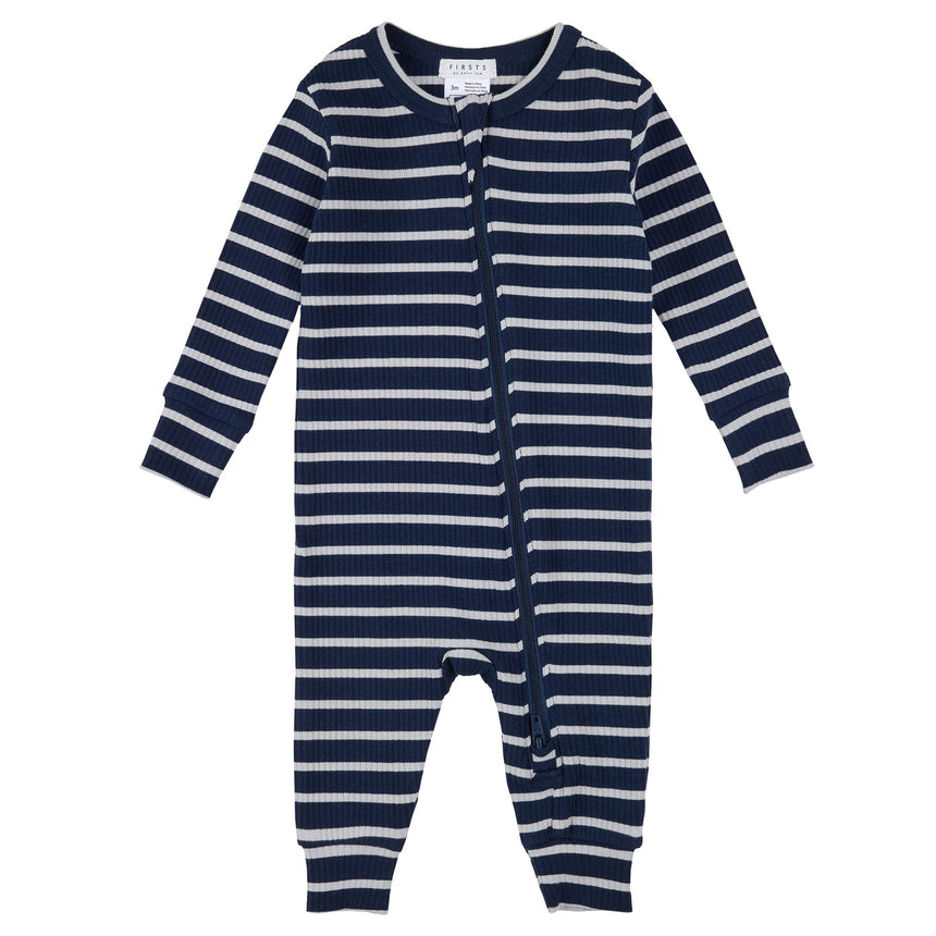 Pyjama Rayé Hockey 0-12mois-Firsts par Petit Lem-Marine-0 m-FIT-26FGL36Q20-CLÉMENT