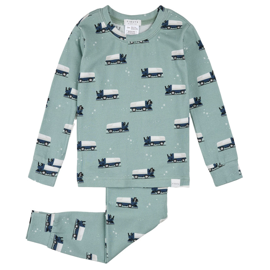 Pyjama Deux Pièces Surfaceuse Hockey-Firsts par Petit Lem-Turquoise-12 m-FIT-26FGL36Q22-CLÉMENT