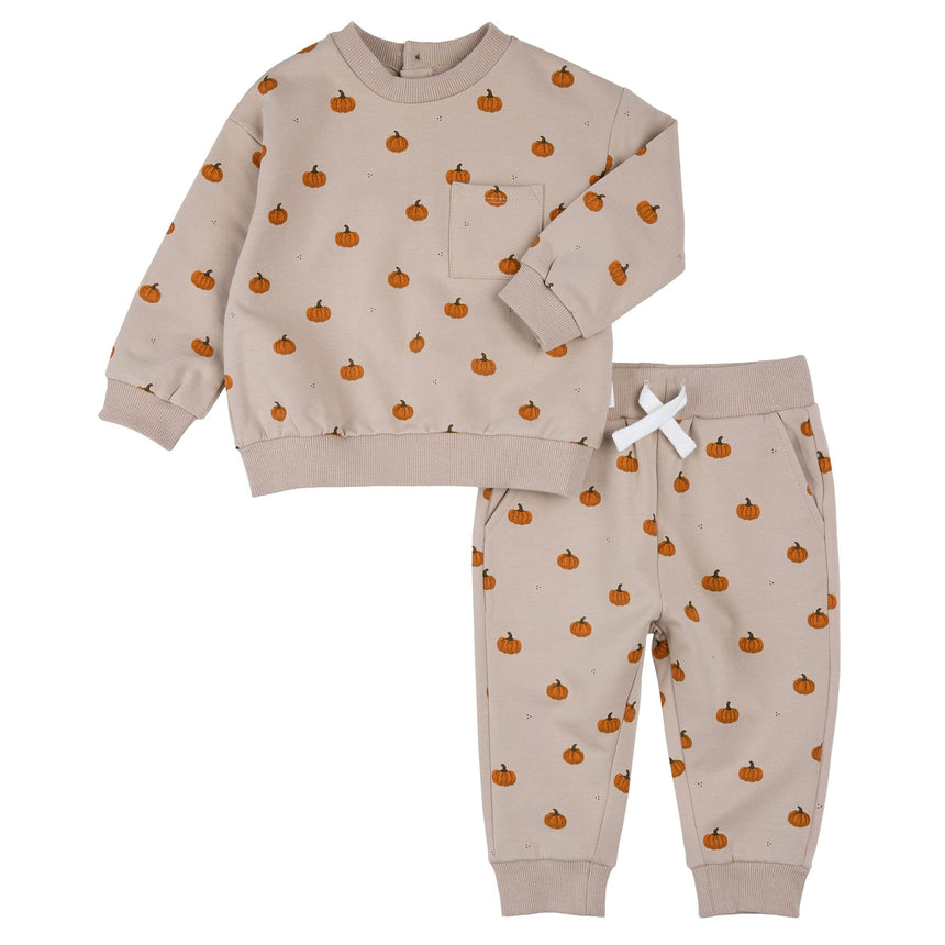 Ensemble Ouaté Citrouilles 3-24mois-Firsts par Petit Lem-Taupe-3 m-FIT-26FGW34E19-CLÉMENT