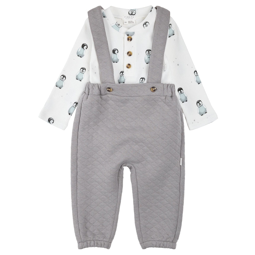 Ensemble Salopette Polaire 3-24mois-Firsts par Petit Lem-Gris-3 m-FIT-26FGW38E33-CLÉMENT