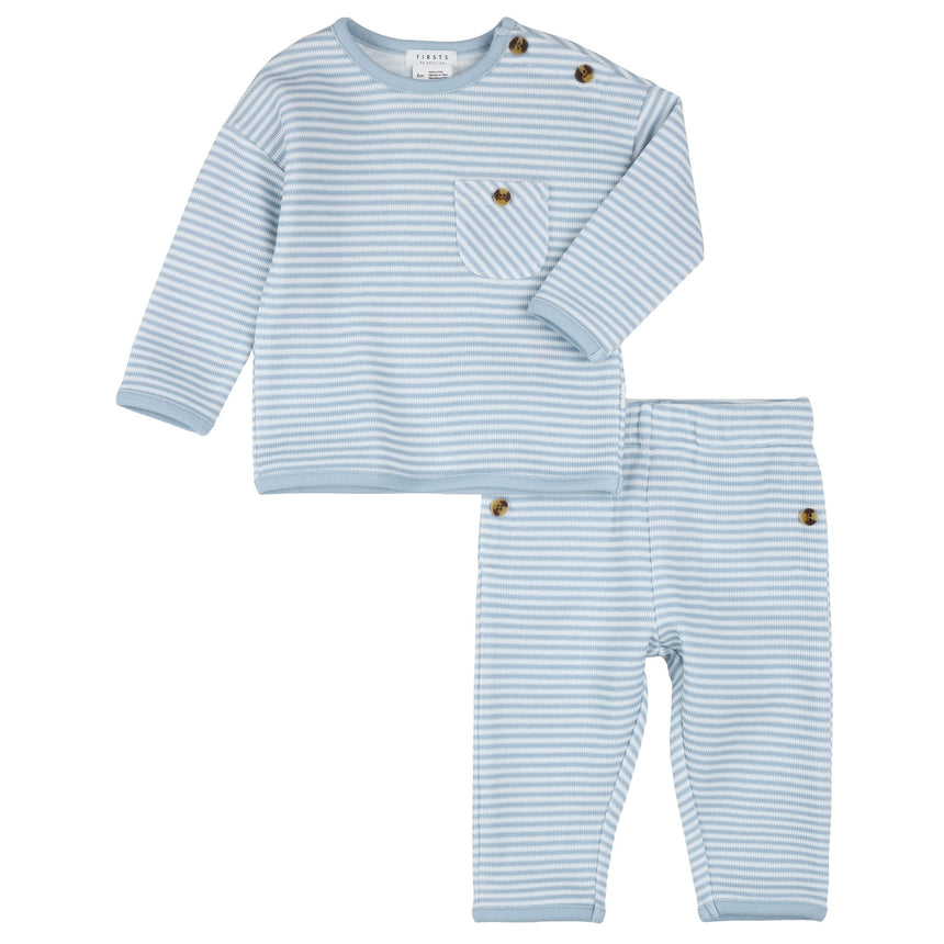 Ensemble Rayé Polaire 3-24mois-Firsts par Petit Lem-Bleu-3 m-FIT-26FGW38E34-CLÉMENT