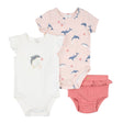 Ensemble Short Trois Pièces Dauphins 3-24mois-Firsts par Petit Lem-Ivoire-3 m-FIT-26SGW36E01-CLÉMENT