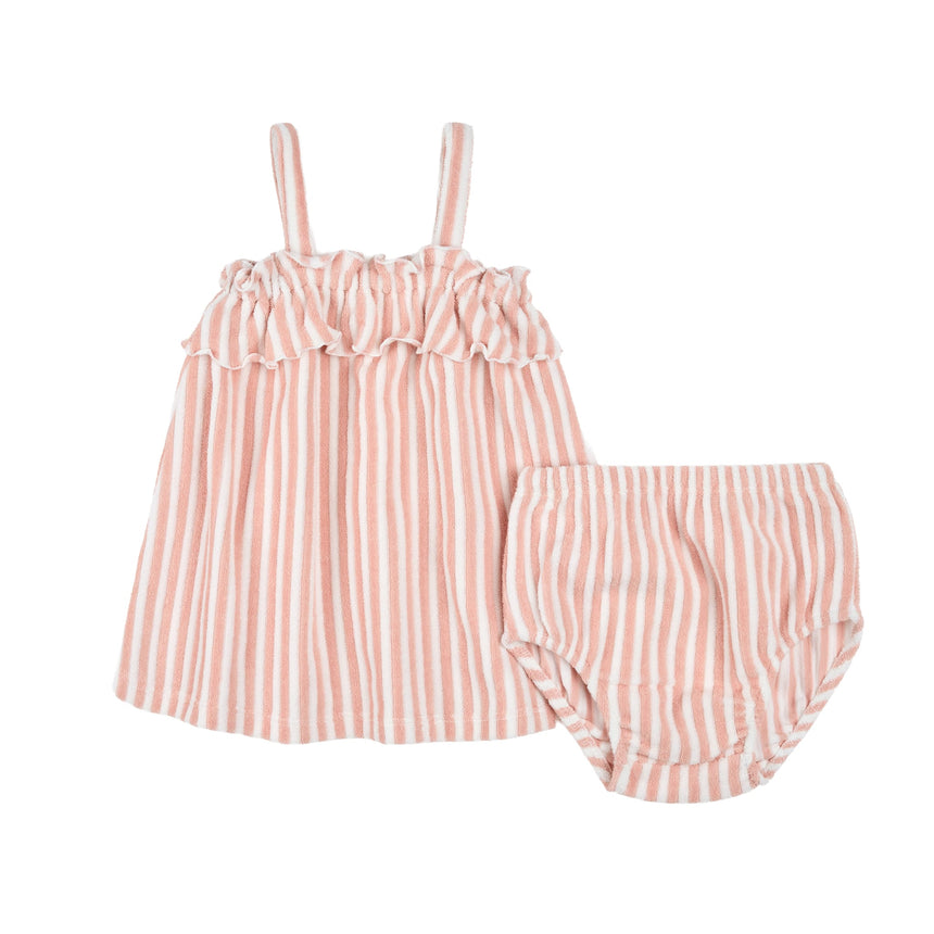 Robe Rayée Dauphins 3-24mois-Firsts par Petit Lem-Rose-3 m-FIT-26SGW36E04-CLÉMENT
