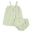 Robe Rayée Pêches 3-24mois-Firsts par Petit Lem-Sauge-3 m-FIT-26SGW38E02-CLÉMENT