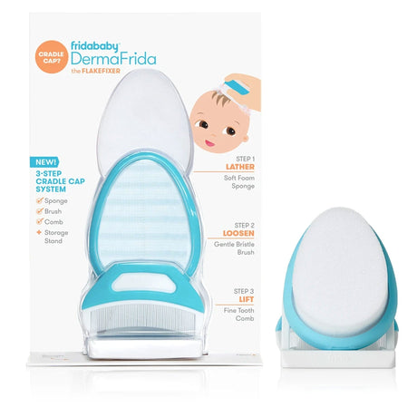 Ensemble Dermafrida Éponge et Peigne pour les Croûtes de Lait-Fridababy-FRD-NF042-CLÉMENT