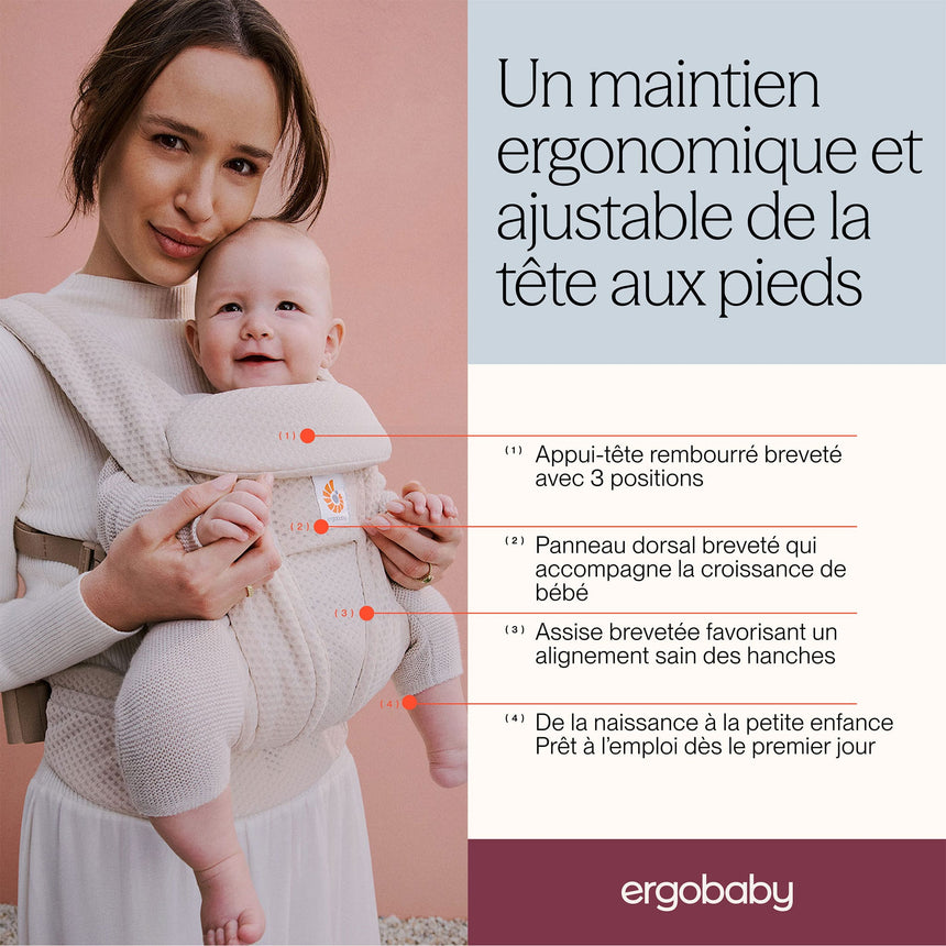 Porte-Bébé Omni Deluxe Mesh - Beige Naturel-Ergobaby-FUL-BCODMNATBGE-CLÉMENT