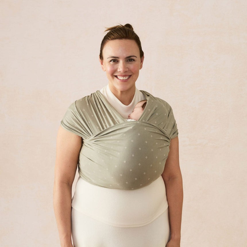 Porte-Bébé Écharpe Aura - Olive-Ergobaby-FUL-WLAOLVDIA-CLÉMENT