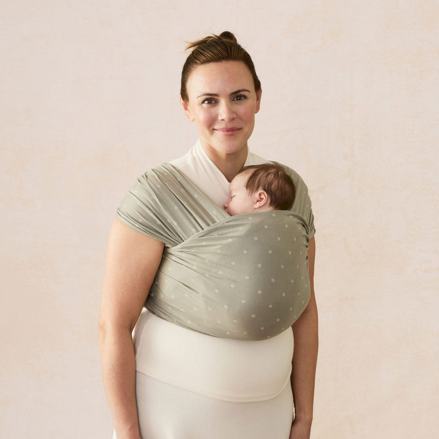 Porte-Bébé Écharpe Aura - Olive-Ergobaby-FUL-WLAOLVDIA-CLÉMENT