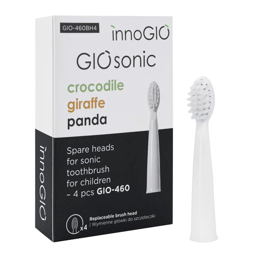 Tête de Remplacement (2) Sonic460 - pour brosse à dents Crocodile/Panda/Girafe-InnoGIO-GIO-GIO-460BH2-CLÉMENT