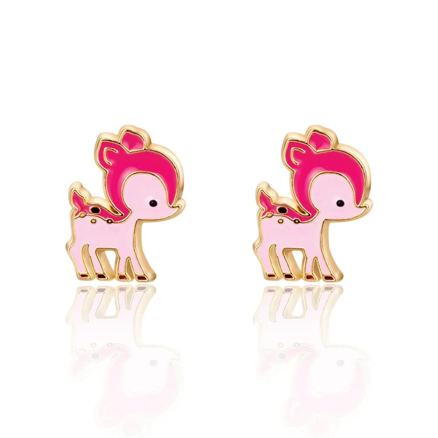Boucles D'oreille Faons Roses-Girl Nation-GLN-GN-J538S-CLÉMENT